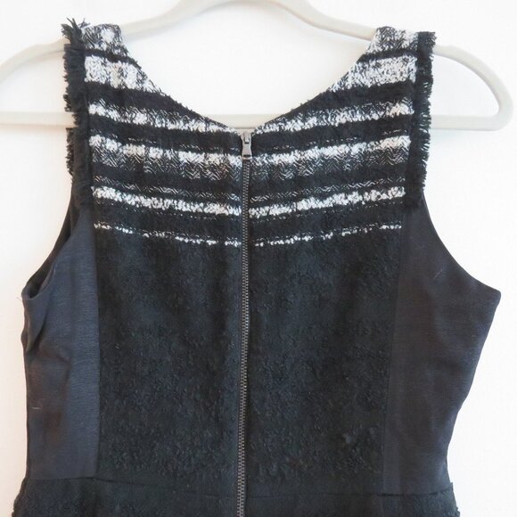 KOBI HALPERIN Black Textured Tweed Wool Blend Officecore Fit and Flare Dress - Picture 9 of 14